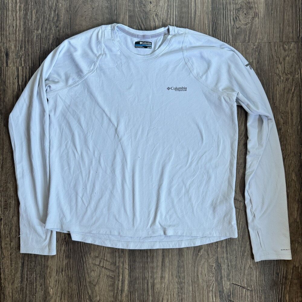 Columbia Omni-Shade white Long Sleeve Crew Neck Stretch Pullover Shirt Womens XL